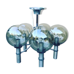 Lustre chromé 5 globes