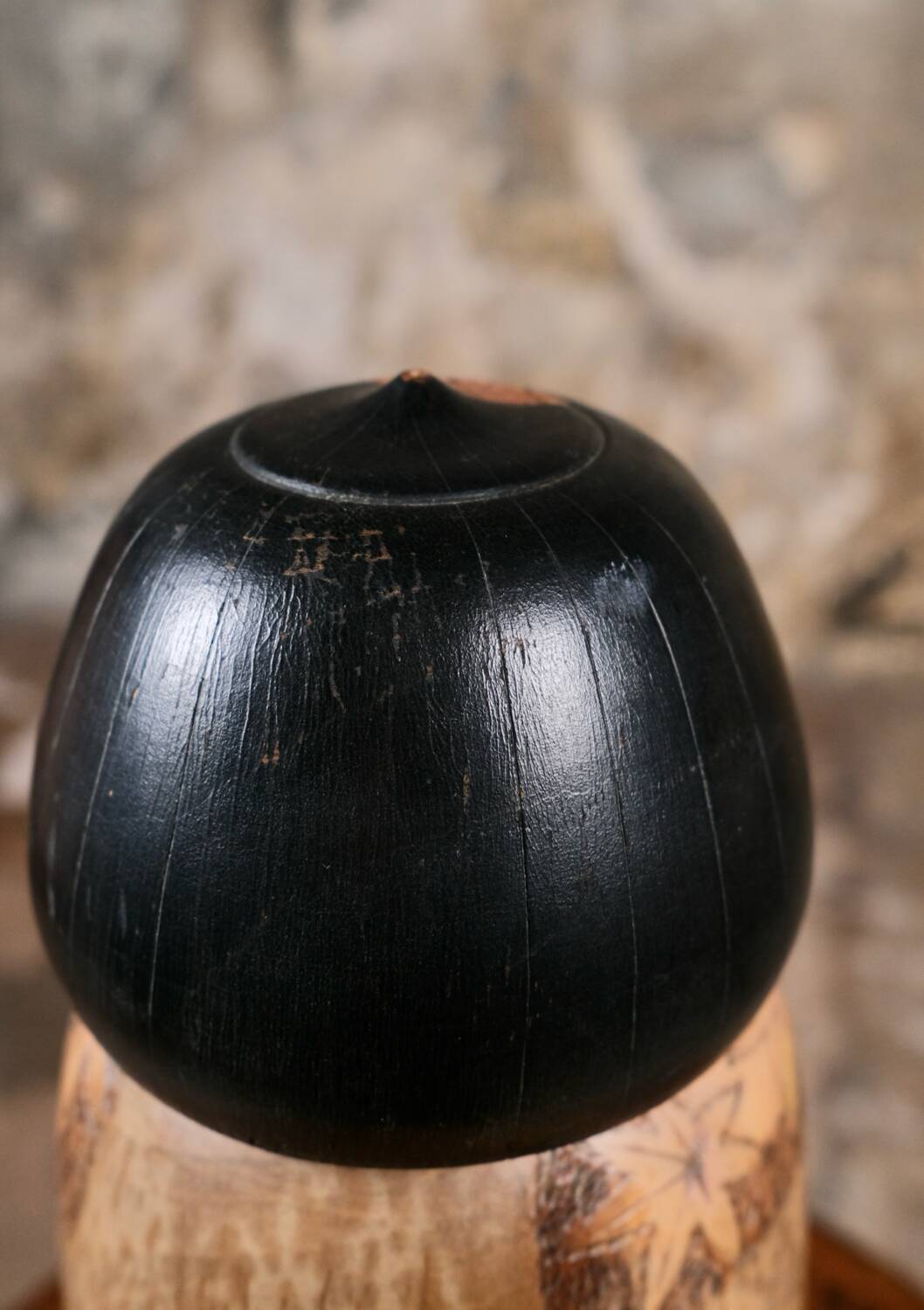 Maple leaf kokeshi, by Inosuke Kobayashi, Japan, 1970s
