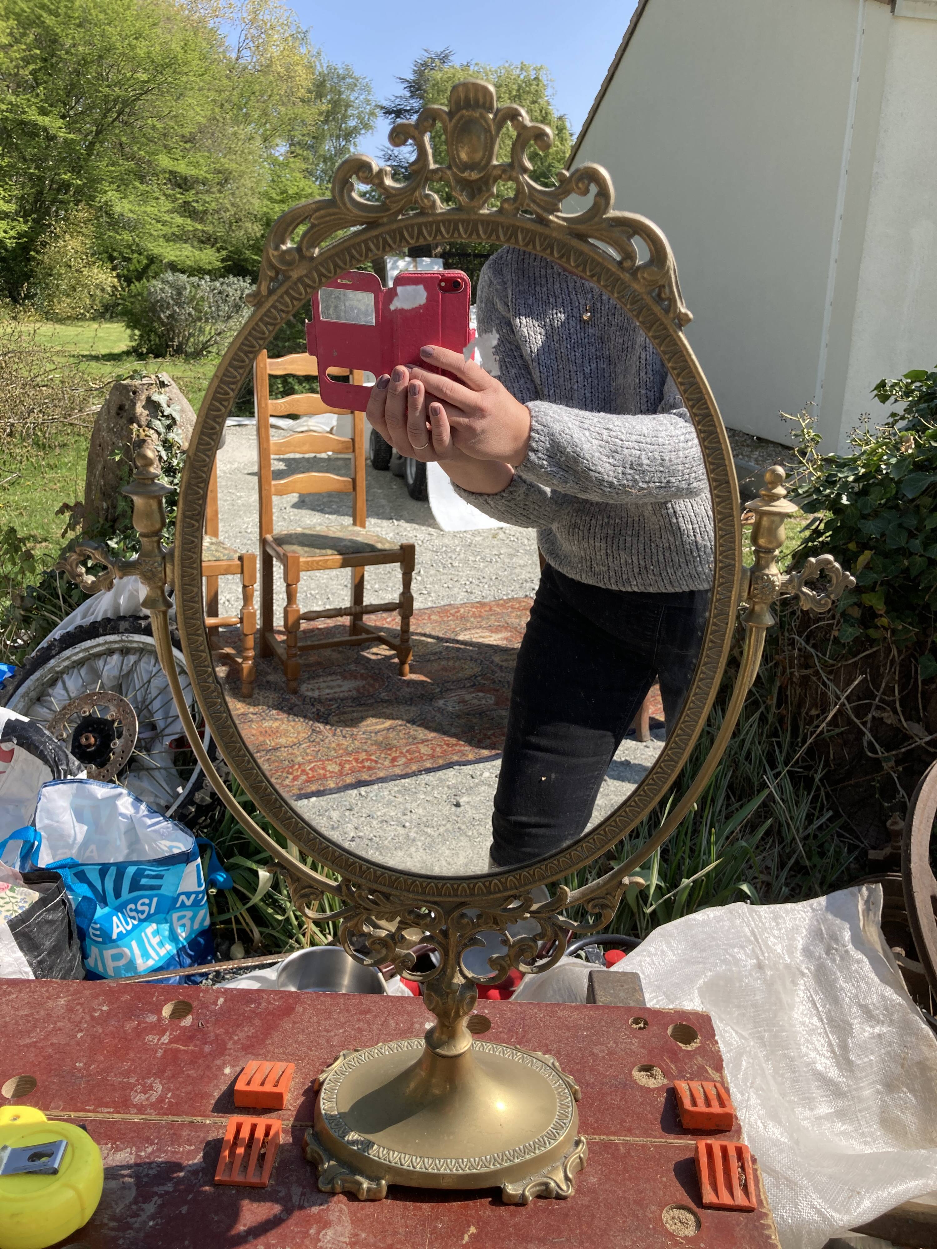 Old hairdresser mirror  40x57cm