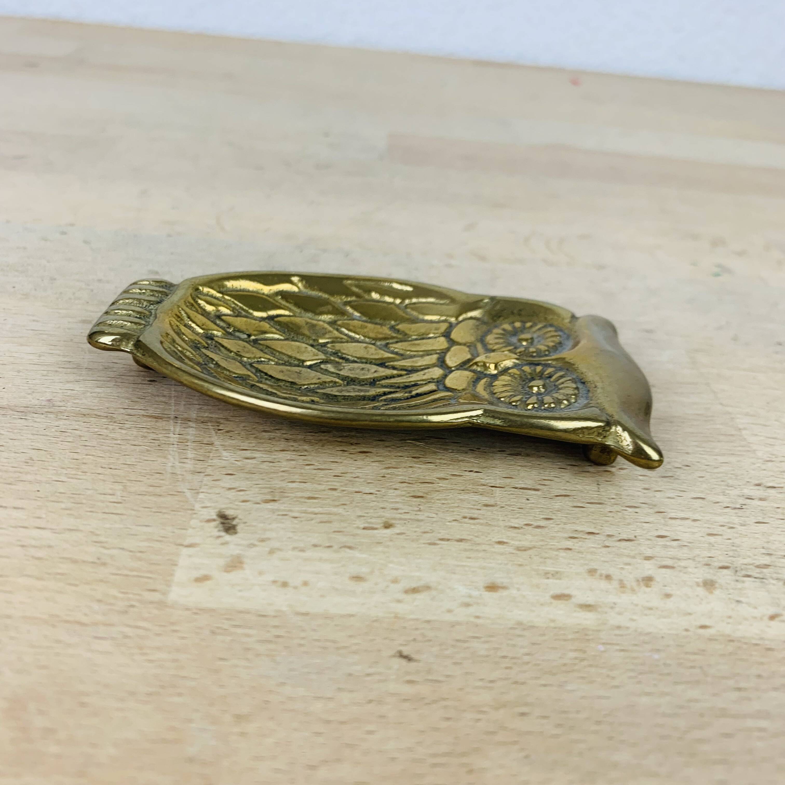Owl/owl brass ring holder