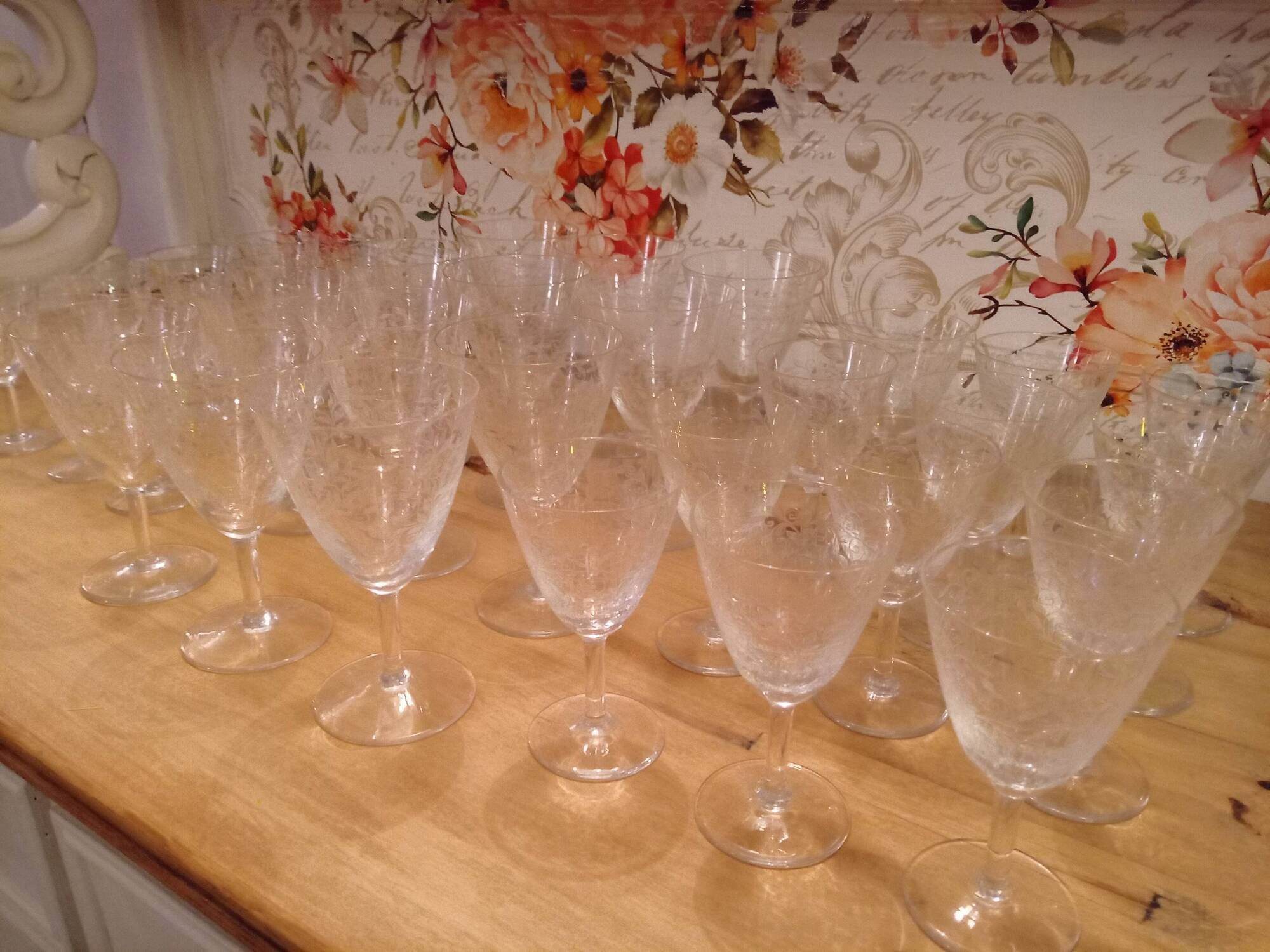 Set of 36 old crystal glasses