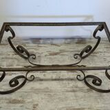 Wrought iron and marble coffee table