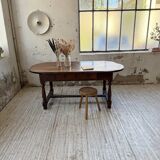 19th century oval solid oak table