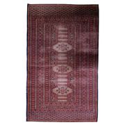 Handmade vintage Uzbek Bukhara rug 95cm x 157cm, 1950s