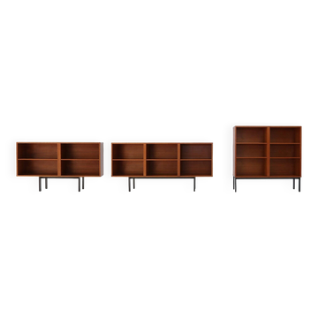 Set of Three Mid‑Century Teak Cabinets, Belgium, 1960s