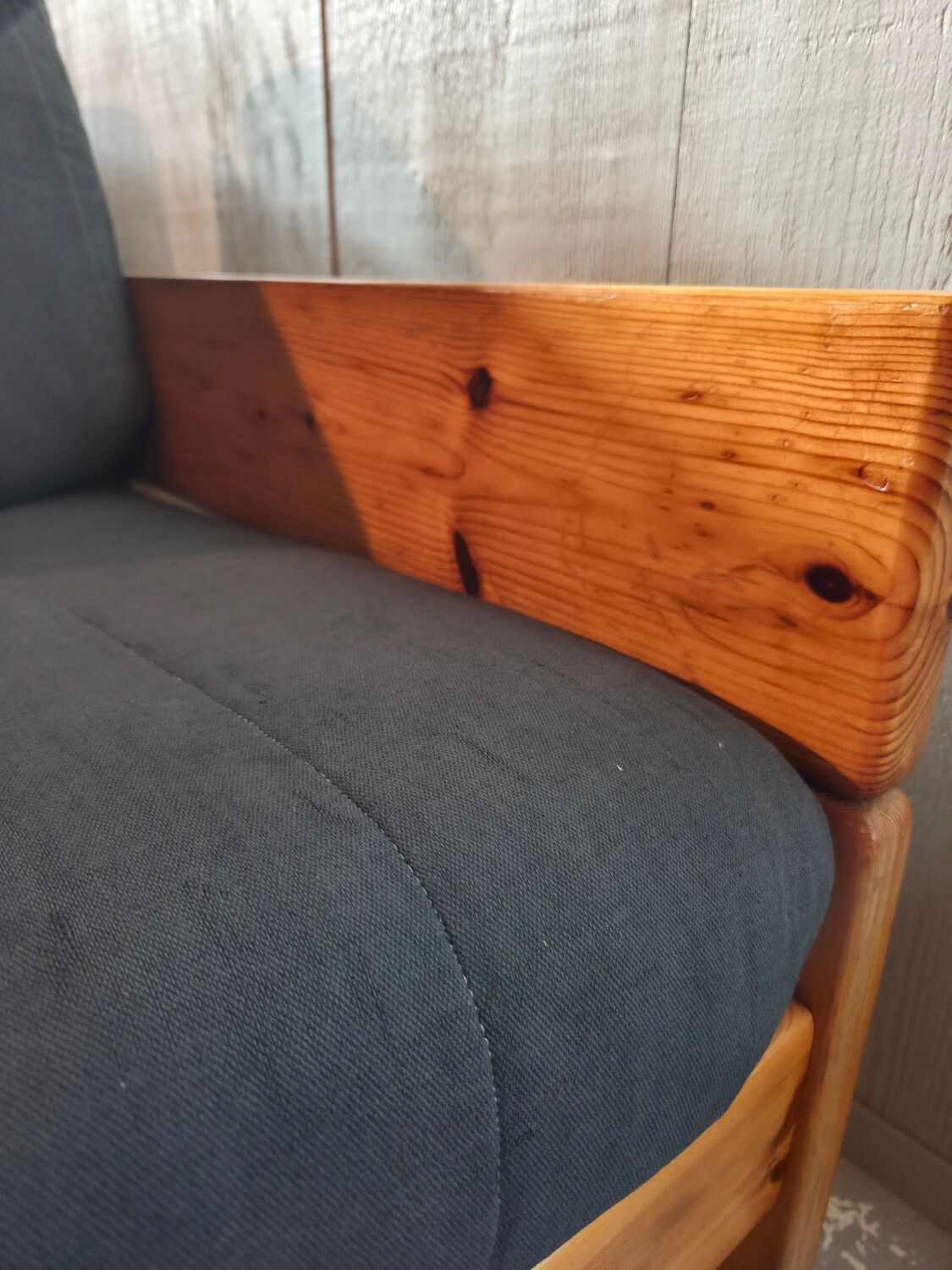 Pair of pine armchairs