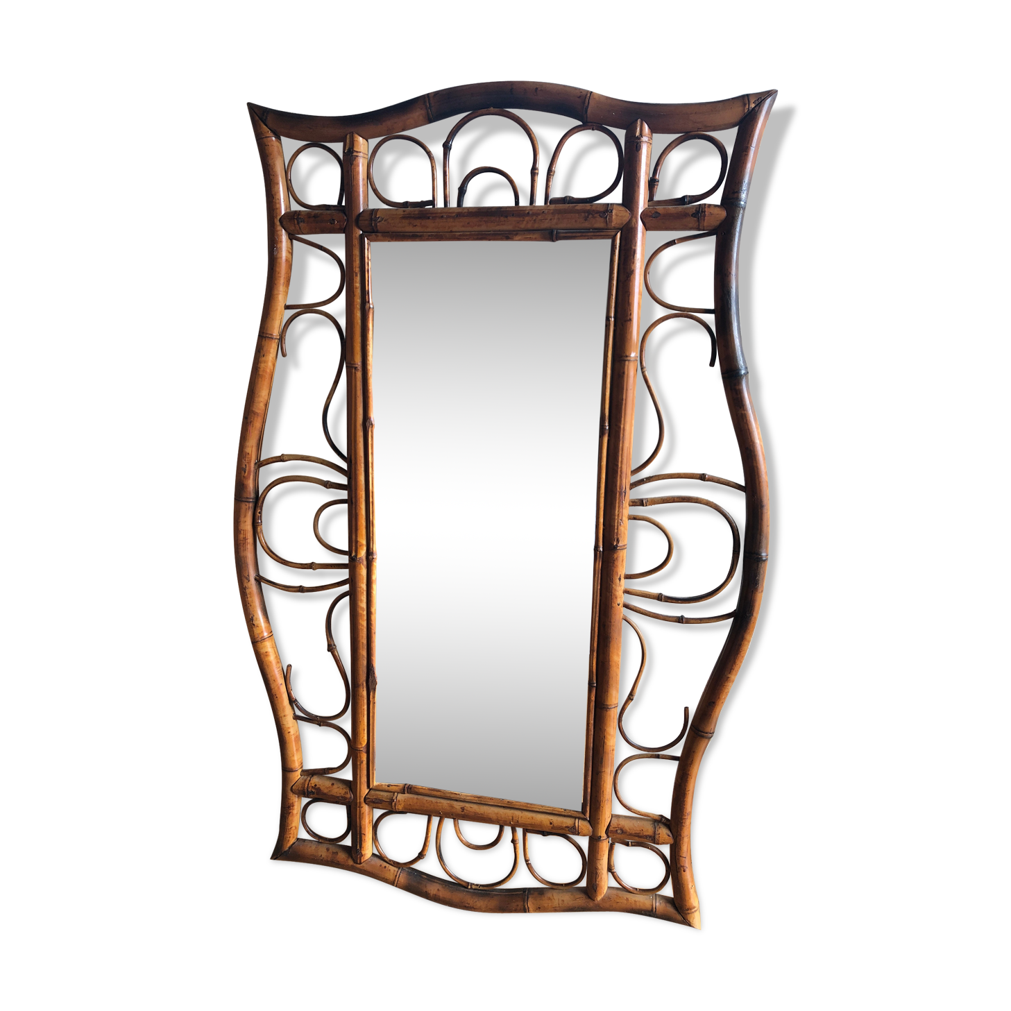 100 x 65 cm Bamboo mirror