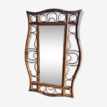 Miroir en bambou 100 x 65 cm