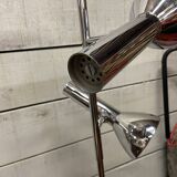 Chrome floor lamp with 3 vintage design spotlights from the 70s