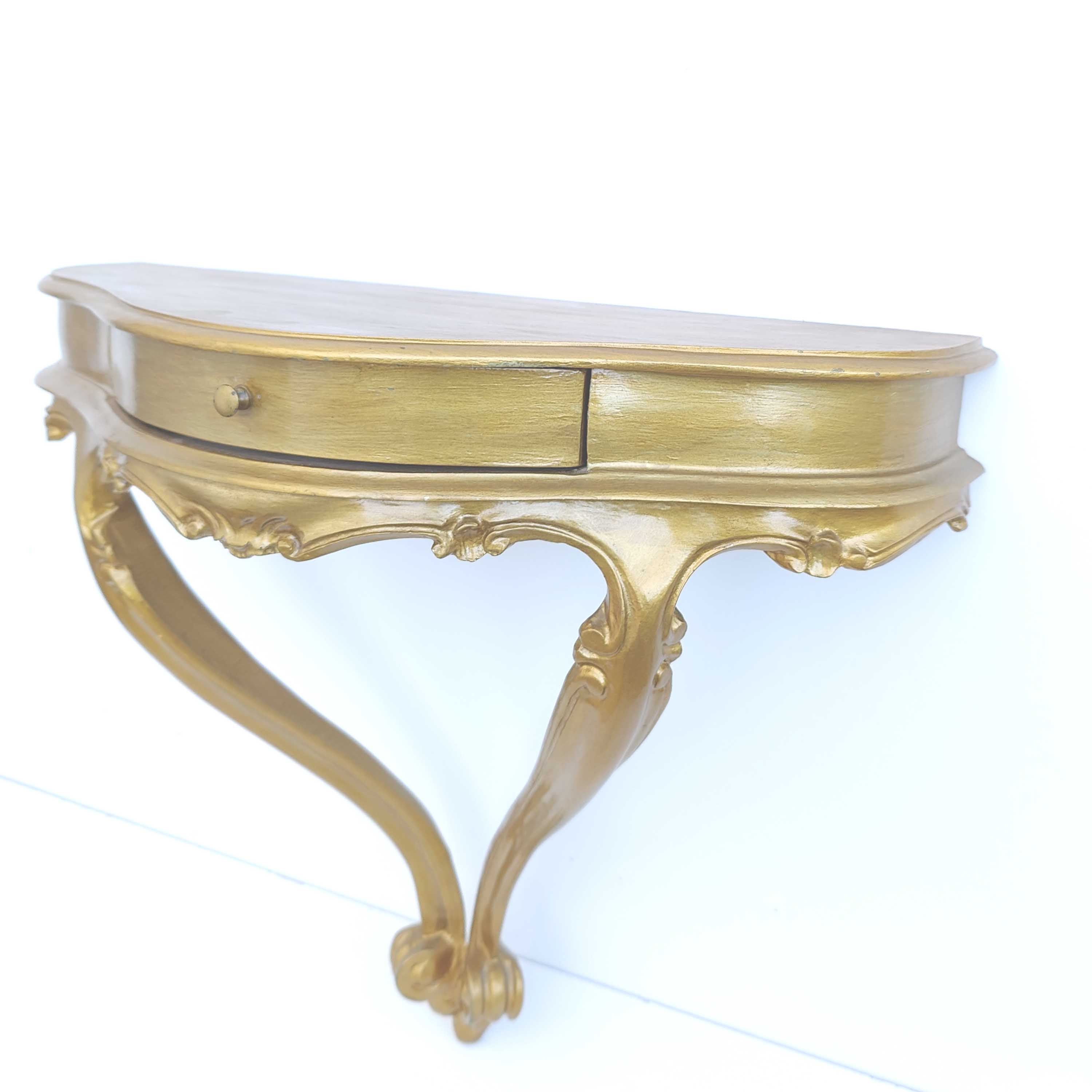 Wall console / gold shelf with drawer
