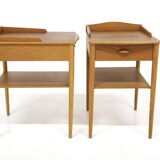 Set of 2 oak bedside tables, Erik Andersson, Sweden 1960
