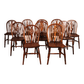 Set Of 10 19th Century Windsor Wheelback Chairs