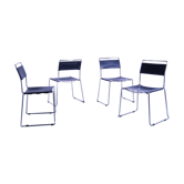 Set of 4 Giandomenico Belotti leather dining chairs for Alias 80s