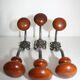 3 peg wearing coat wood and metal iron