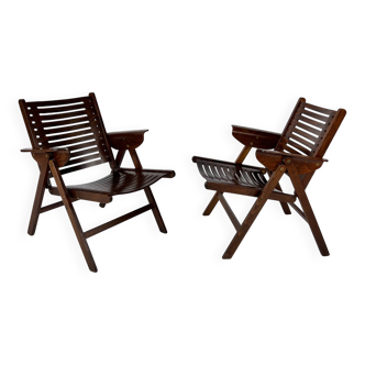 Lot de 2 chaises pliantes "Rex" de Niko Kralj, années 1950