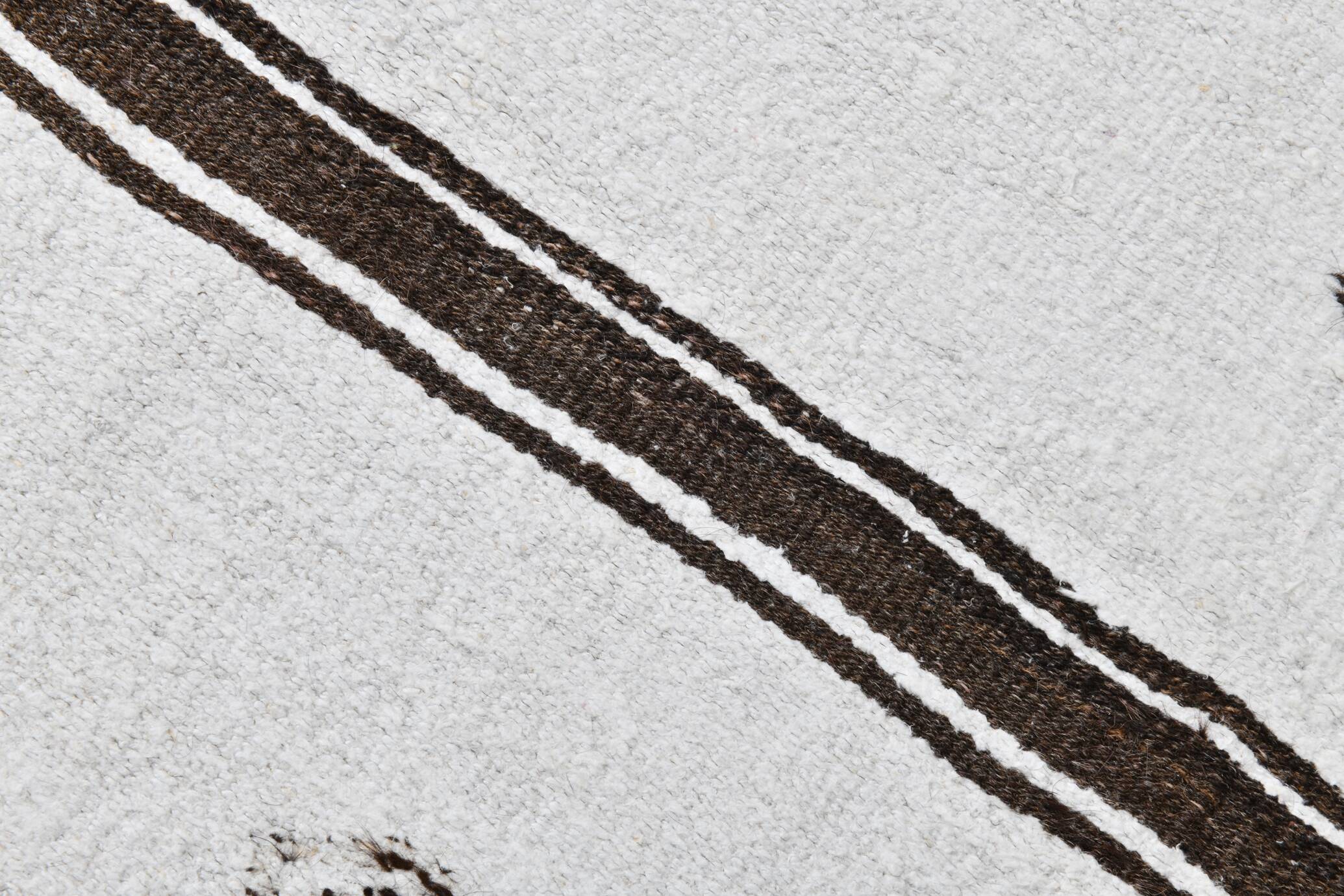 2x10 Vintage White & Brown Runner Rug, 70x310Cm