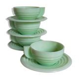 Four Art-Deco opaline cups