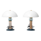 Pair of vintage Auras table lamps in glass, 1980s design, modernist