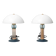 Pair of vintage Auras table lamps in glass, 1980s design, modernist