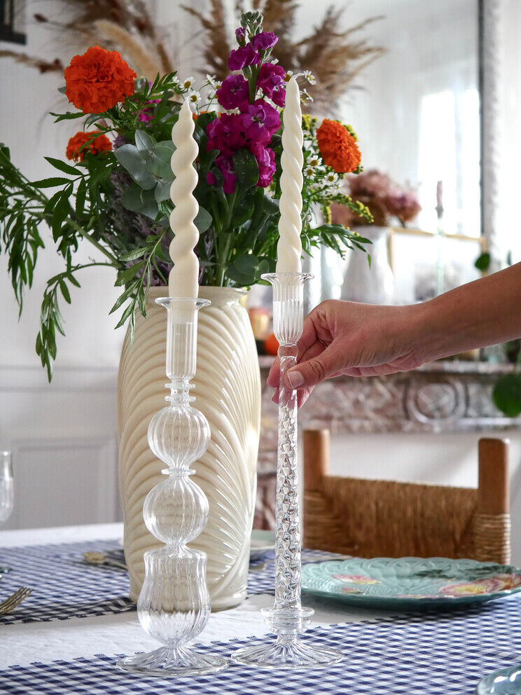 Giverny handcrafted candle holder made of recycled glass