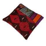 Vintage turkish kilim patchwork cushion cover , 40 x 40 cm