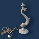 Sculptural metal lamp base – Stylised fish, 1950s