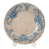 Antique plate model "Joconde", Victorian blue decoration