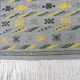 Flat-woven grey and yellow Margoum Nomad kilim rug