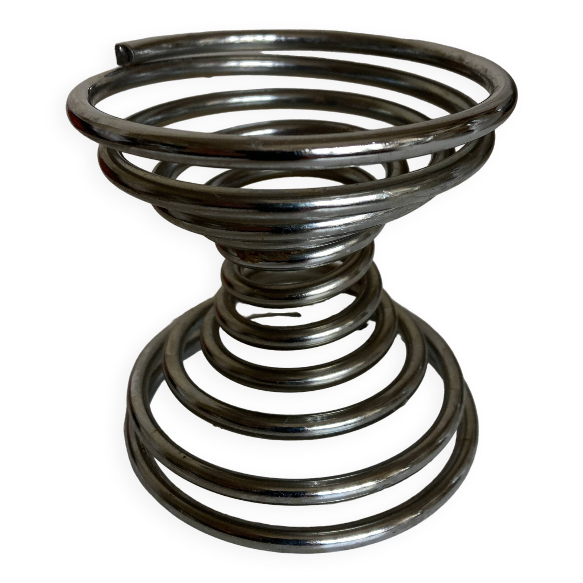 chrome diabolo spring candle holder 1970