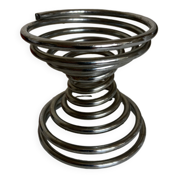 chrome diabolo spring candle holder 1970