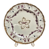 Antique English plate Clarendon P.b.&s – decoration of mauve birds & flowers – Oriental Ivory