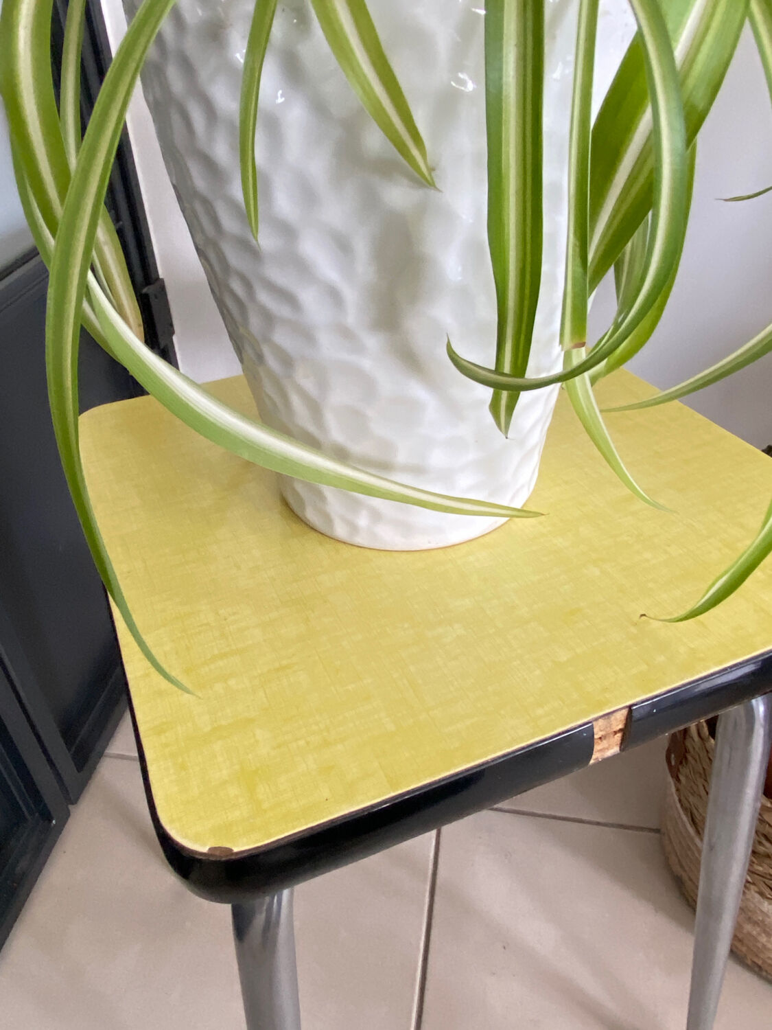 Yellow Formica stool