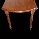 Antique oval cherry wood table with shutters