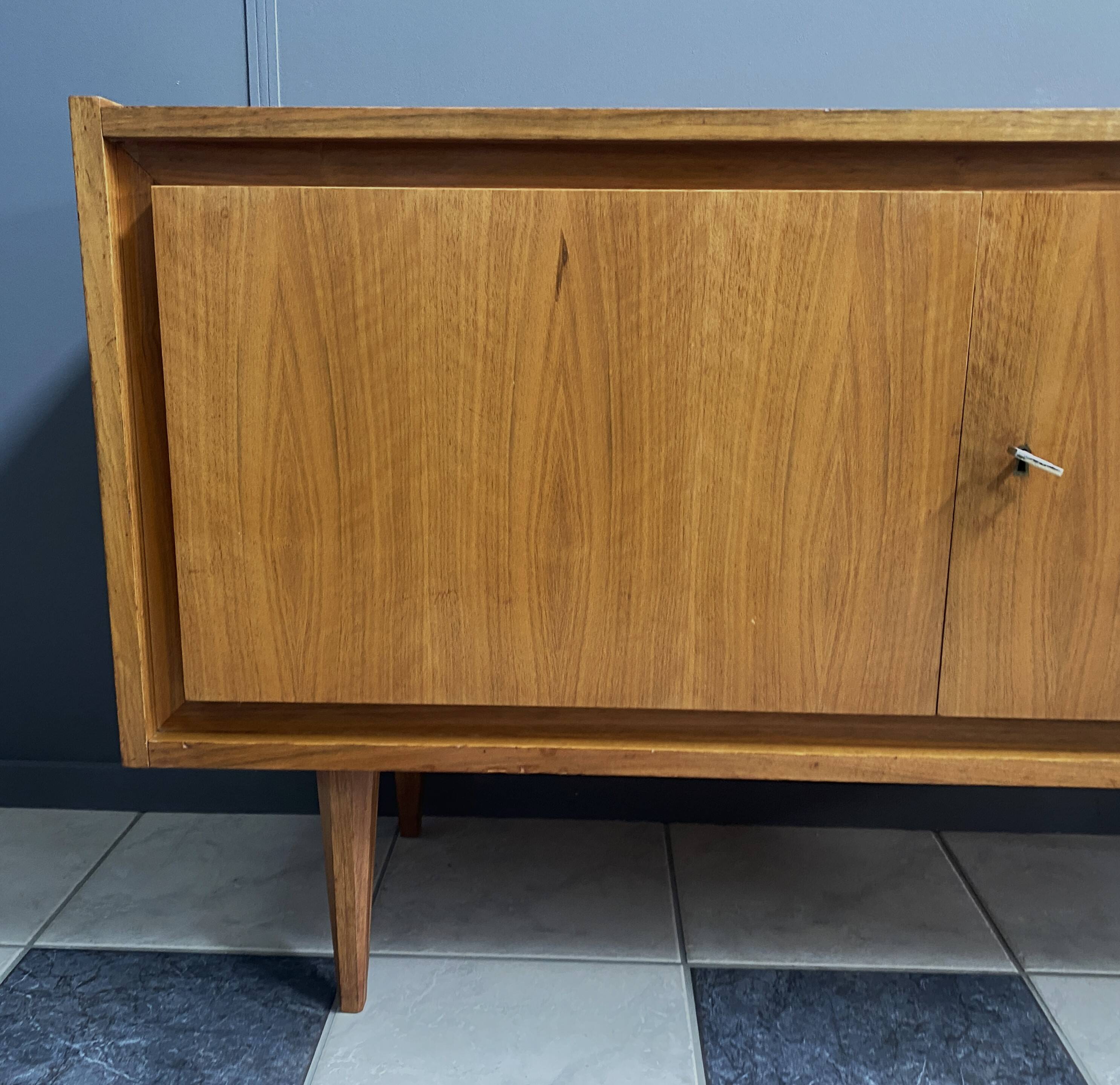 2-door wood sideboard or Record cabinet 1970s