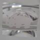 Thick frosted glass ashtray and pocket tray, 1980s savannah design, 13 cm.