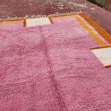 Large pink Berber rug 290x210 cm thick Handmade – Bohemian chic style