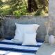 Housse de pouf artisanale en coton recyclé tissé main