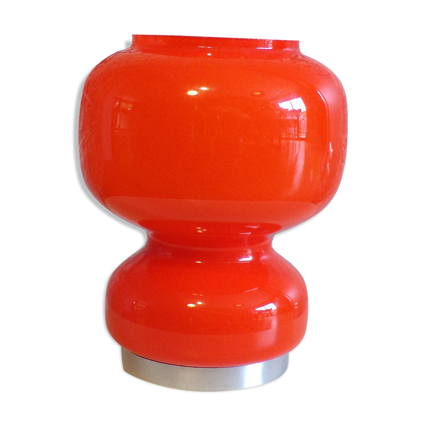 1970 orange opaline laying lamp