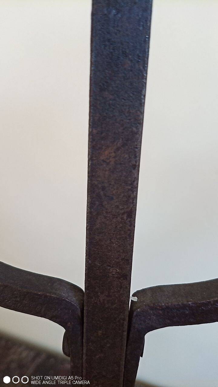 7-arm wrought iron candlestick - H 57 cm - large candle - antique