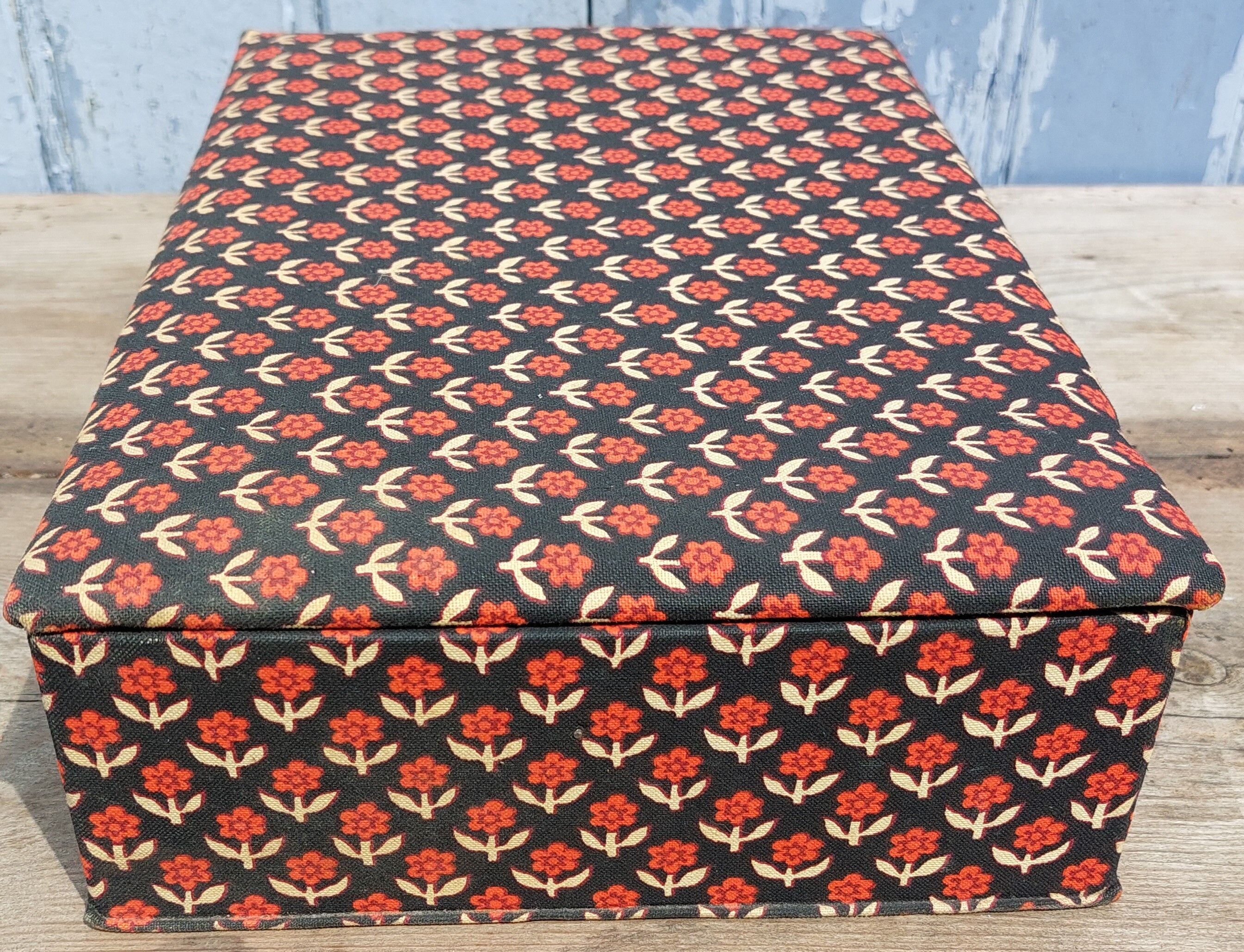 70s fabric storage box