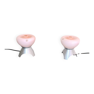 Paire de lampes de chevets en verre de Murano, 1970
