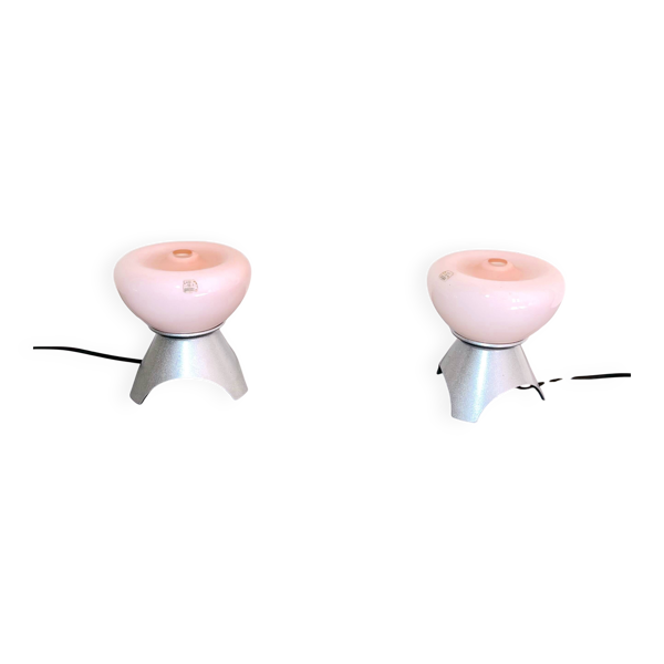 Paire de lampes de chevets en verre de Murano, 1970