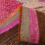 3x11 Soft Pink Mid Ceuntry Modern Turkish Wool Runner Rug, 87x339 Cm