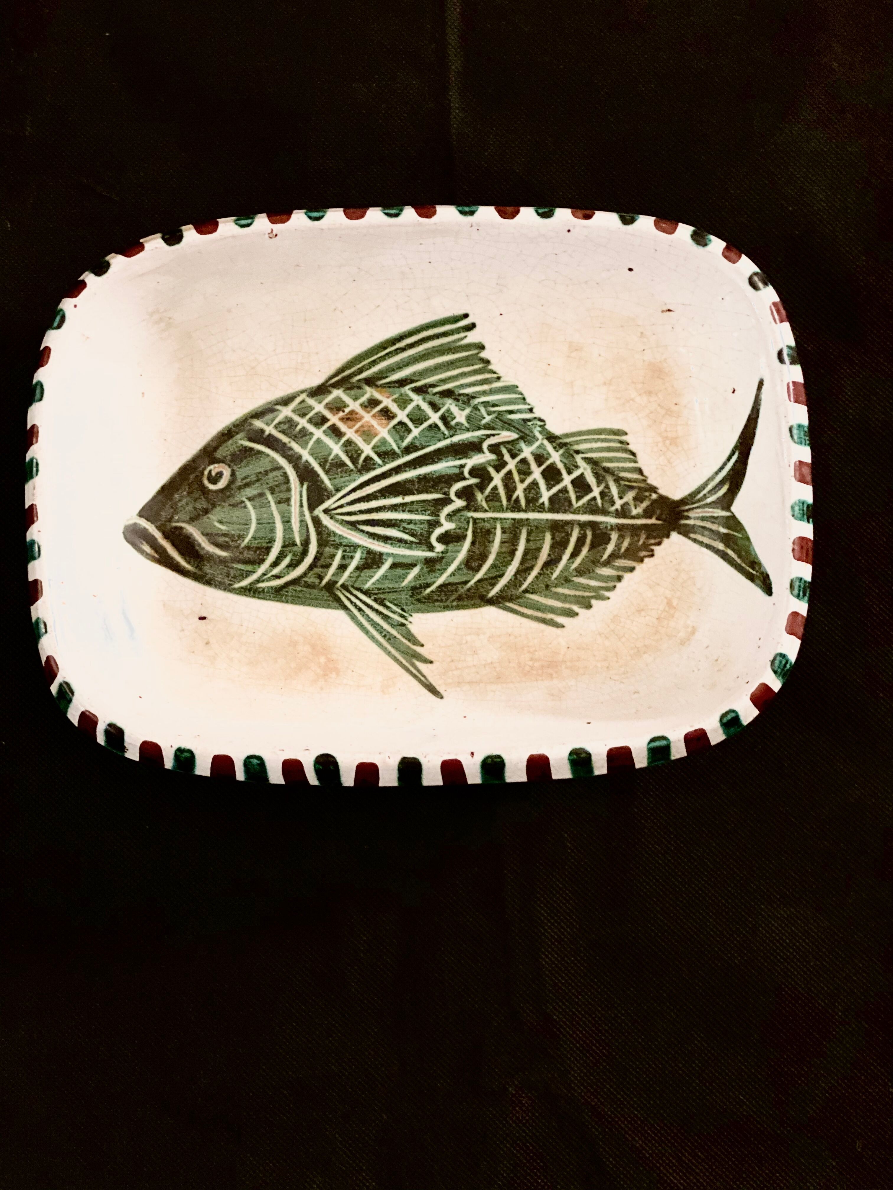 Ceramic dish by antoine fazio - vallauris circa 60
