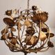 Hollywood Regency 4-light floral chandelier gilt with roses Italy 1960-1970