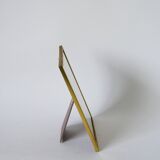 petit miroir en laiton doré bord texturé 1950