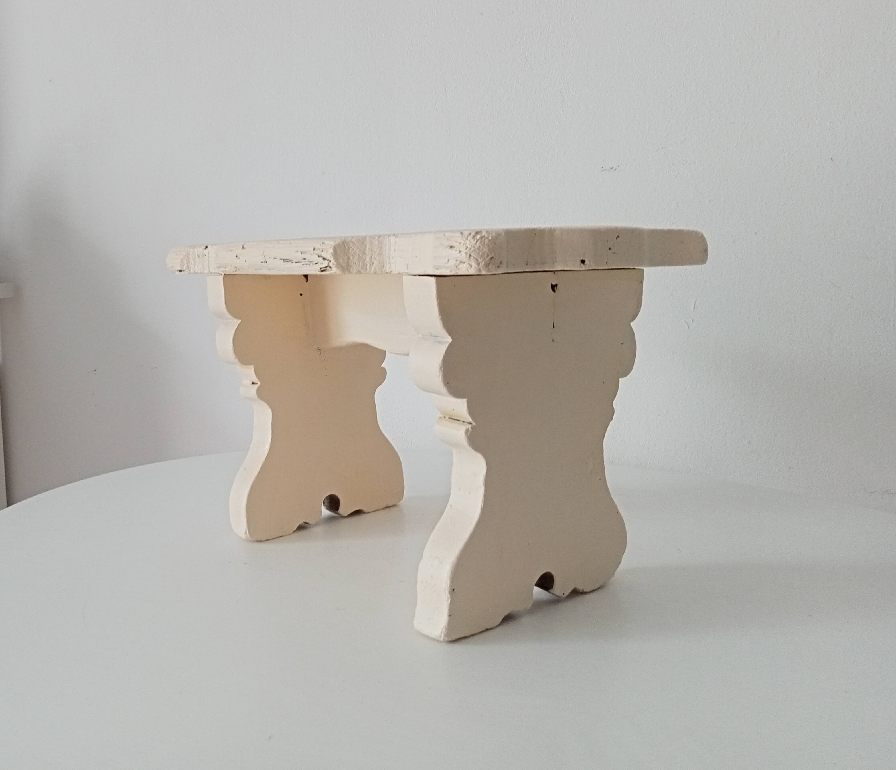 Antique carved solid wood stool