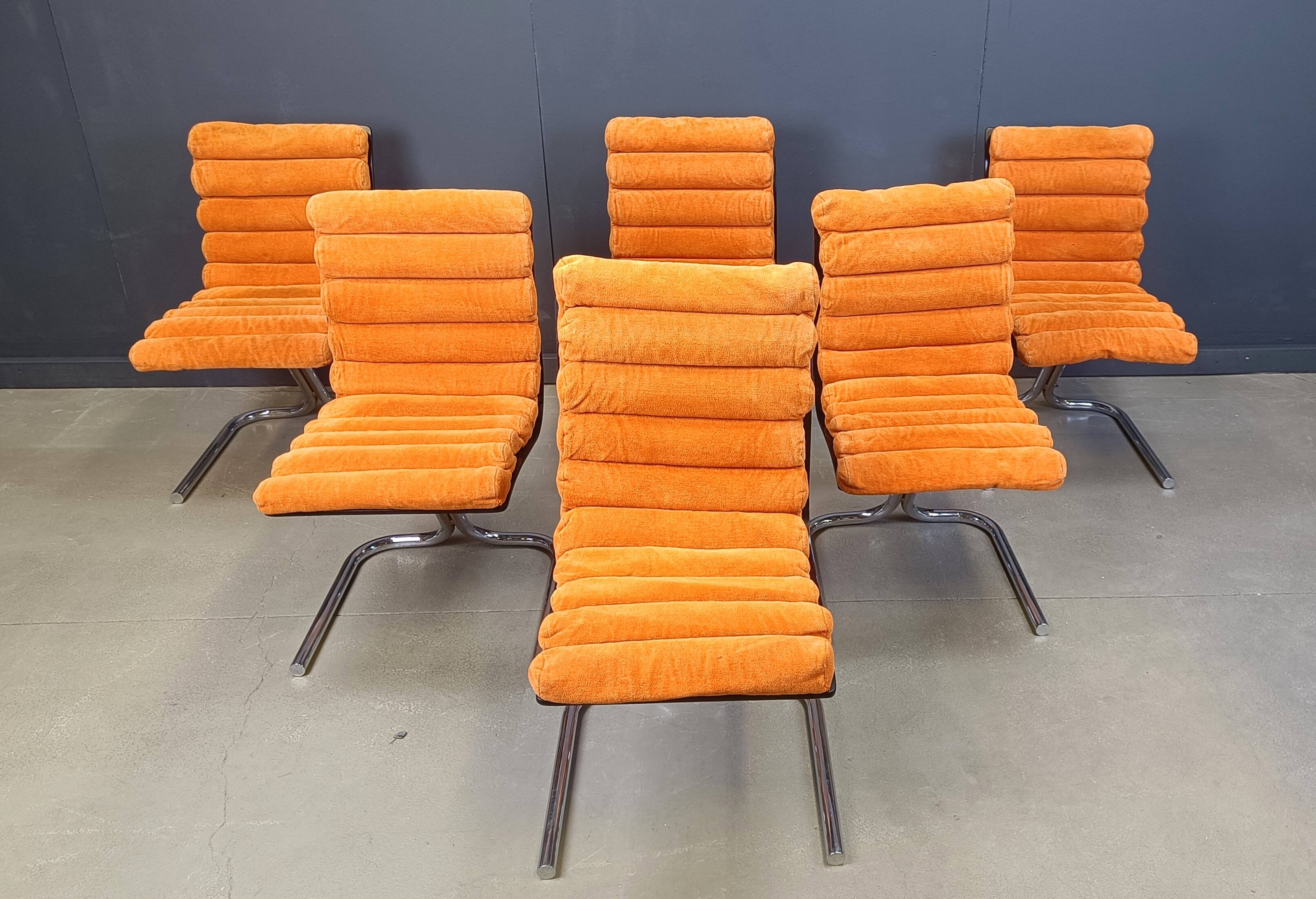 Set of 6 Space Age Dining Chairs, 1970s