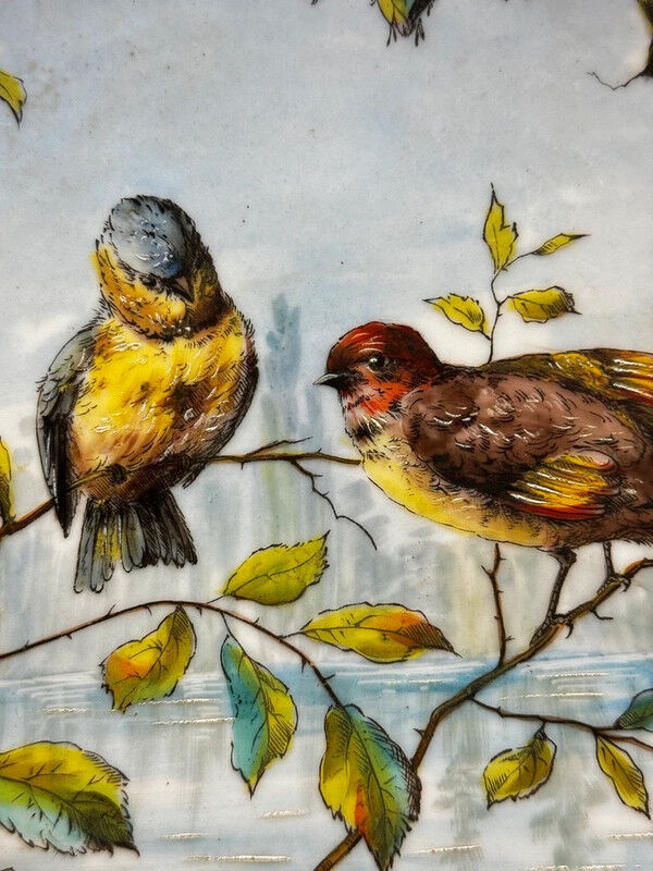 Decorative dish in Limoges porcelain, hand-painted decoration – late 19th century