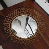 Miroir vintage en Fils de Laiton, modulable, Recouvert d'or fin, 1960-70